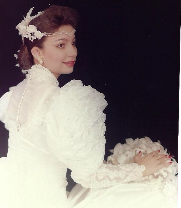 Gracie on her wedding day, 1991.