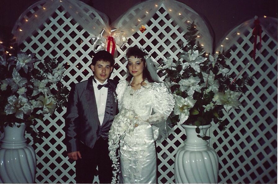 Ramon and Gracie together at their wedding reception, 1991.